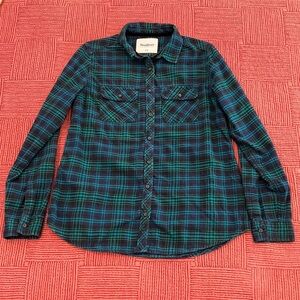 Windriver Women's small Plaid Button Down Shirt - Teal and purple
